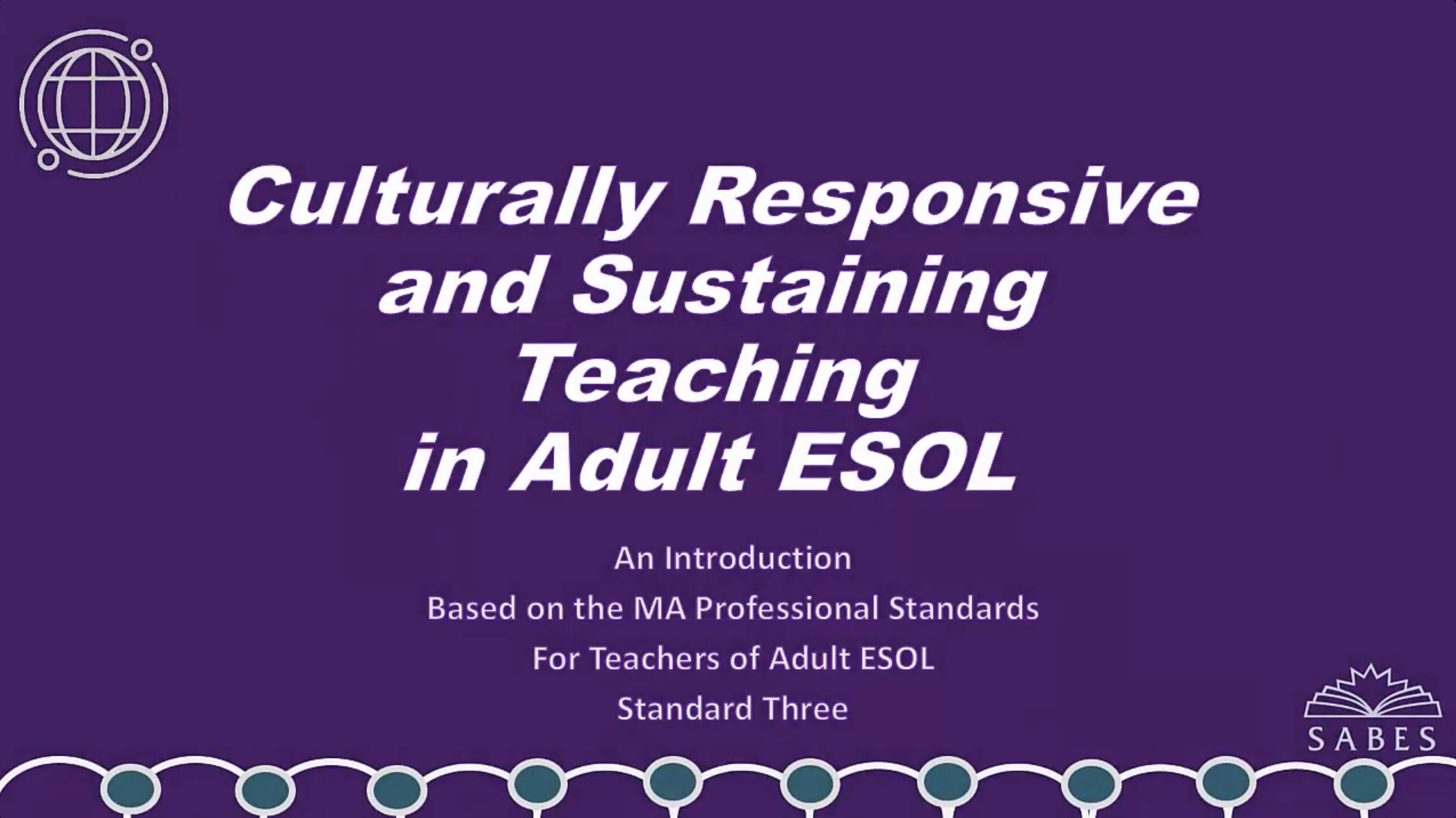 image of title slide: Culturally Responsive and Sustaining Teaching