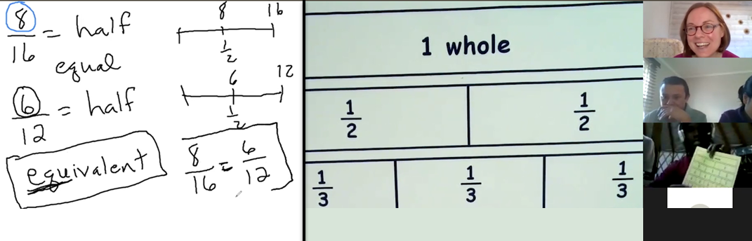 Math & Numeracy - Online Fractions Lesson With Student Work