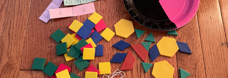 Square inch tiles, pattern blocks, and other manipulatives