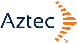 Aztec logo navy blue and orange