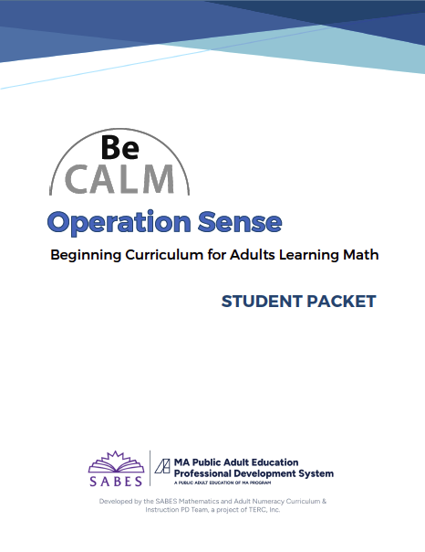BeCALM Operation Sense student packet cover