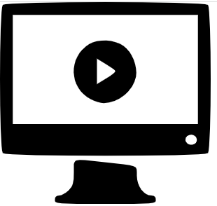Image of a screen with a video play button