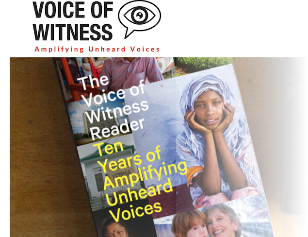 Logo and cover of Voice of Witness Reader