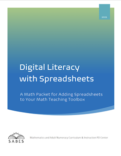cover of digital literacy with spreadsheets packet