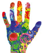 Multicolored hand