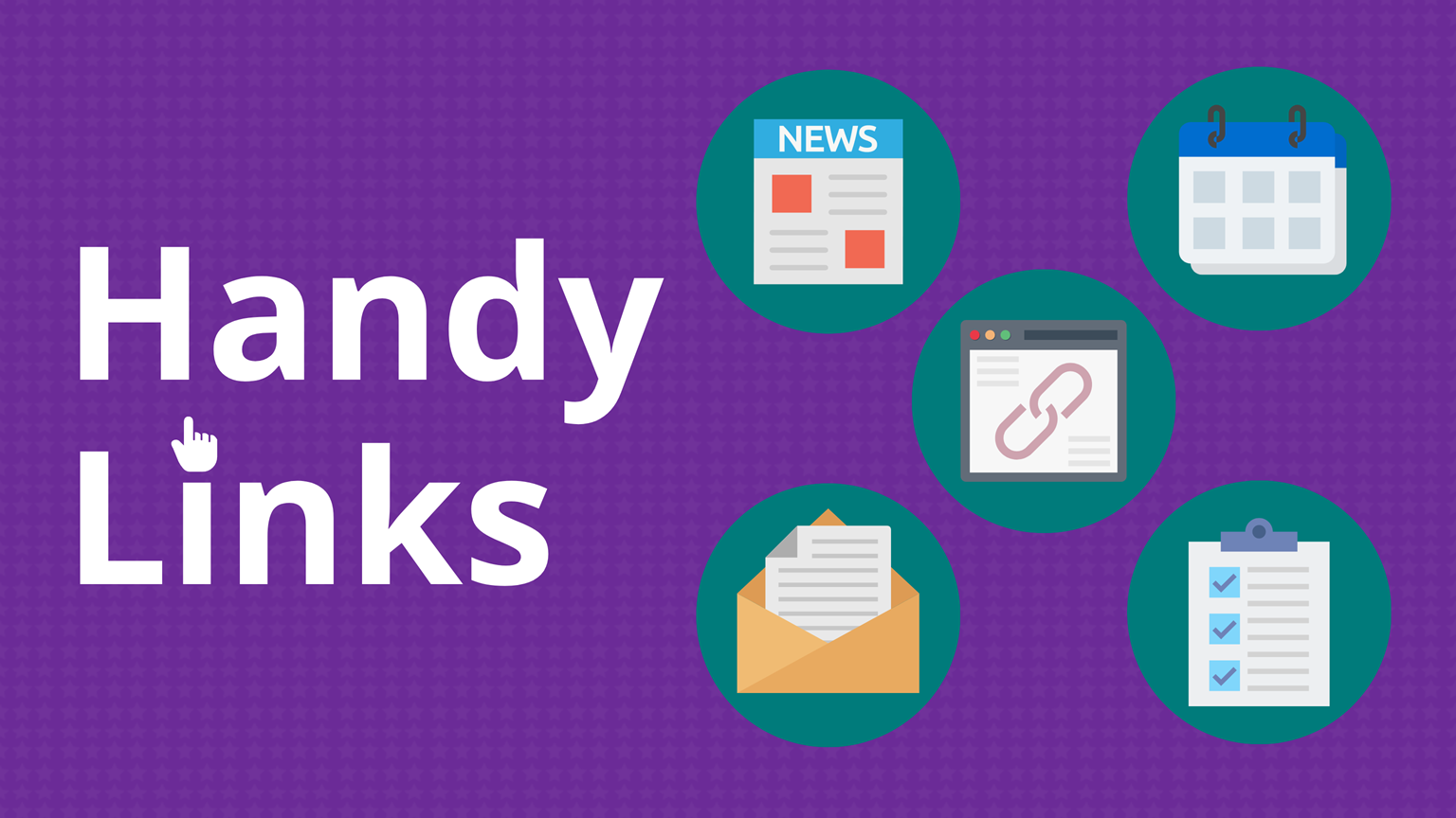 Banner with the words "Handy Links"