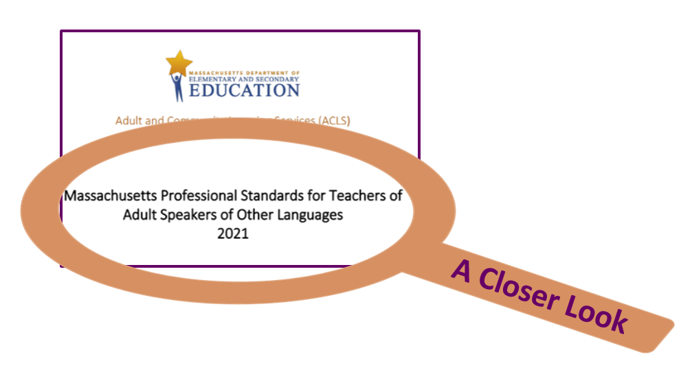 Cover of standards document with magnifying glass over document title