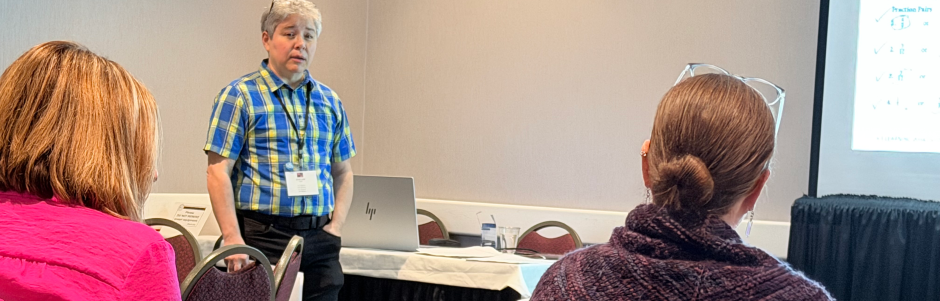 Aren Lew facilitating at an MCAE 2026 session