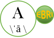 EBRI icon - Capital A with the pronunciation symbol